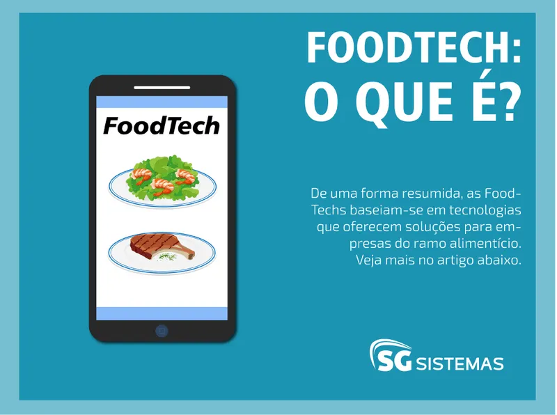 um celular com foodtech na tela