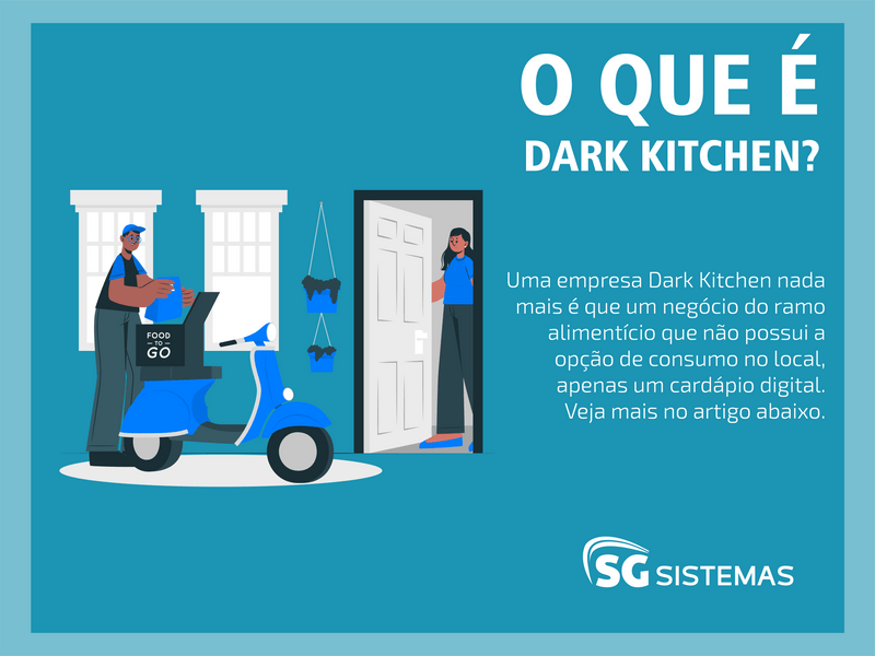 banner com ilustração e o conceito de dark kitchen