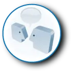 uma imagem de dois objetos quadrados brancos em um fundo preto