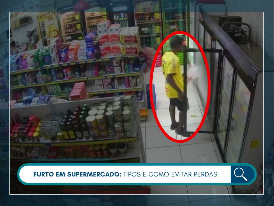 Imagem de furto em supermercado.