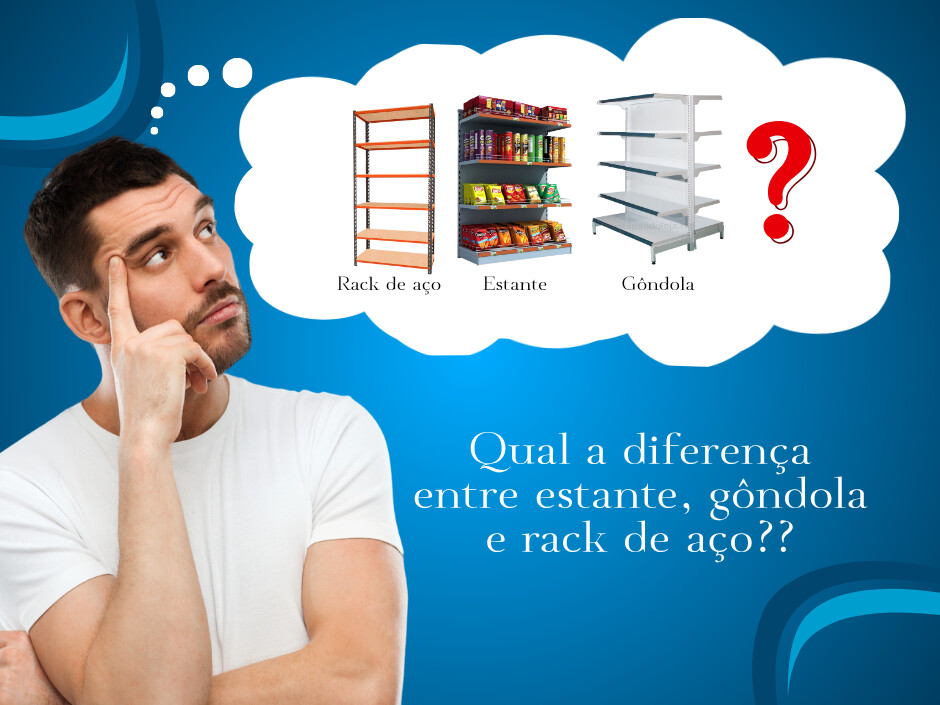 Homem pensando sobre diferença entre móveis de armazenamento