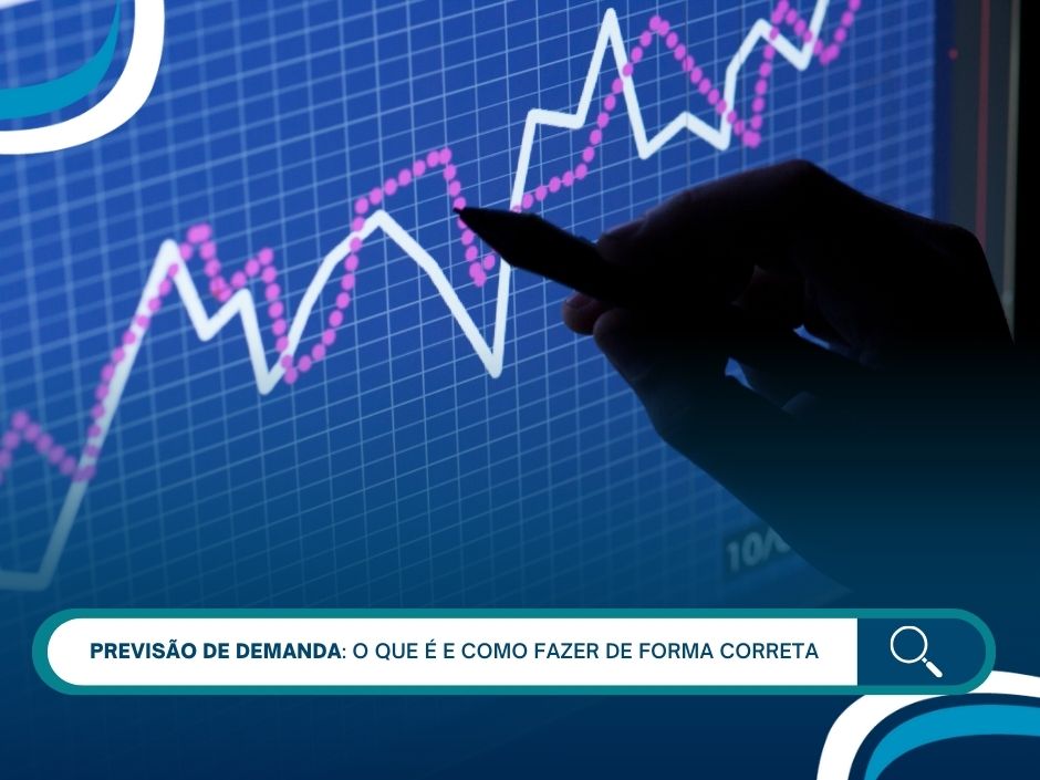 Gráfico de previsão de demanda com curvas de dados