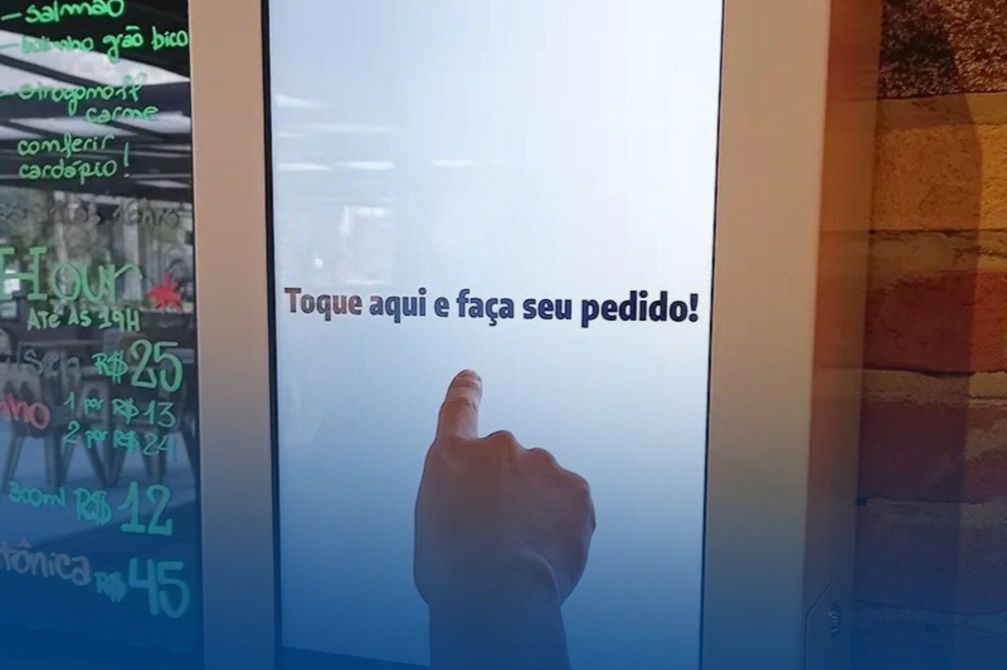 Tela interativa para fazer pedidos em restaurante