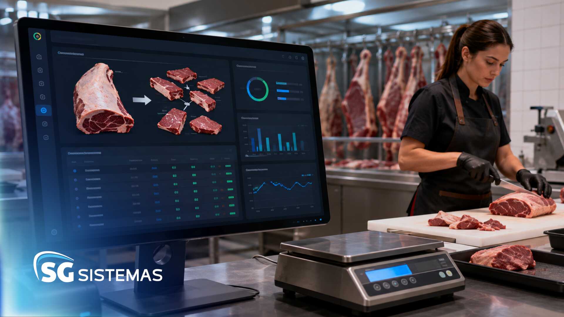 Software de gestão em açougue com cortes de carne